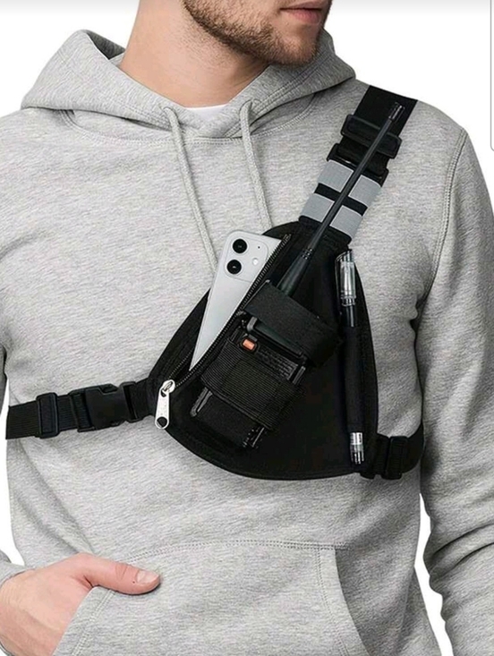 Other - Sleek Black Nylon Crossbody with Pen Slot